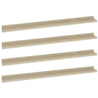 vidaXL Wall Shelves 4 pcs Sonoma Oak 39.4"x3.5"x1.2"