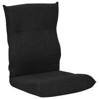 vidaXL Folding Floor Chair Black Fabric