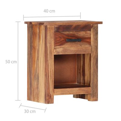 vidaXL Nightstand 15.7"x11.8"x19.6" Solid Wood