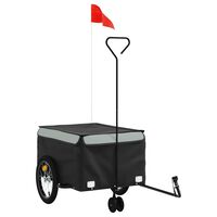 vidaXL Bike Trailer Black and Gray 99.2 lb Iron