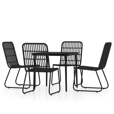 vidaXL 5 Piece Patio Dining Set Black