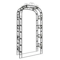 vidaXL Garden Arch Black 45.7"x17.7"x94.5" Steel