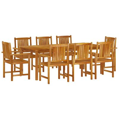 vidaXL 9 Piece Patio Dining Set Solid Wood Acacia