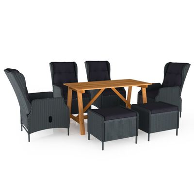 vidaXL 7 Piece Patio Dining Set Dark Gray