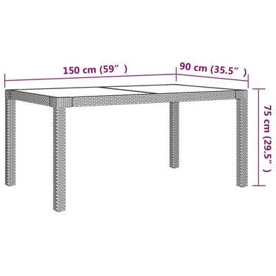 vidaXL 7 Piece Patio Dining Set with Cushions Poly Rattan Gray