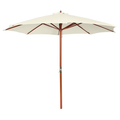 vidaXL Garden Parasol 118.1"x101.6" Sand White