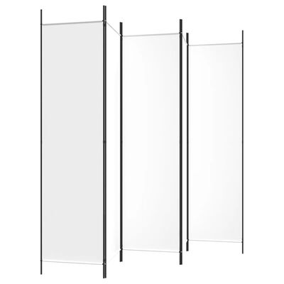 vidaXL 5-Panel Room Divider White 98.4"x78.7" Fabric