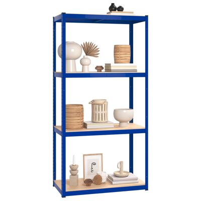 vidaXL 4-Layer Shelves 4 pcs Blue Steel&Engineered Wood