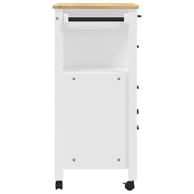 vidaXL Kitchen Trolley MONZA 33.1"x15.7"x35.4" Solid Wood Pine