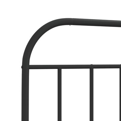 vidaXL Metal Bed Frame without Mattress with Footboard Black 39.4"x78.7"