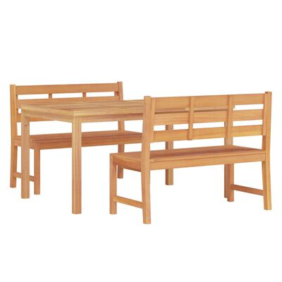 vidaXL 3 Piece Patio Dining Set Solid Wood Teak