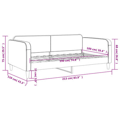 vidaXL Day Bed Light Gray 39.4"x74.8" Twin Fabric