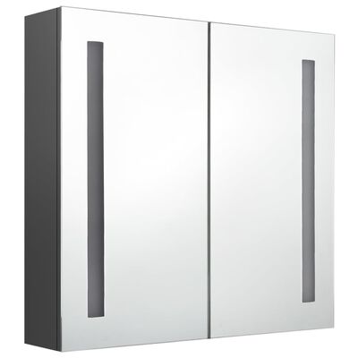 vidaXL LED Bathroom Mirror Cabinet Gray 24.4"x5.5"x23.6"