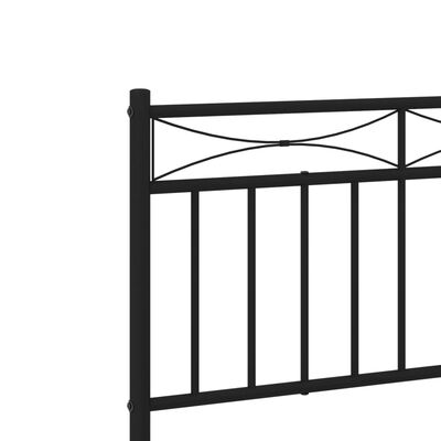 vidaXL Metal Bed Frame without Mattress with Headboard Black 72"x83.9"