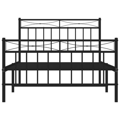 vidaXL Metal Bed Frame without Mattress with Footboard Black 39.4"x78.7"