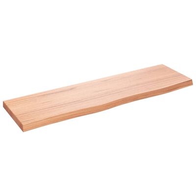 vidaXL Wall Shelf Light Brown 39.4"x11.8"x(0.8"-1.6") Treated Solid Wood Oak