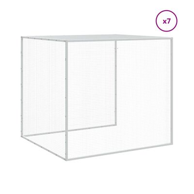 vidaXL Chicken Cage with Roof Anthracite 316.1"x38.6"x35.4" Galvanized Steel