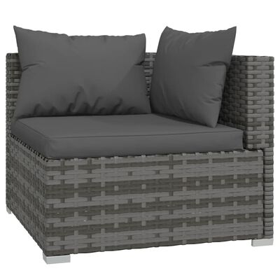 vidaXL 5 Piece Garden Lounge Set with Cushions Poly Rattan Gray