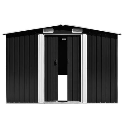 vidaXL Garden Shed 101.2"x154.3"x71.3" Metal Anthracite