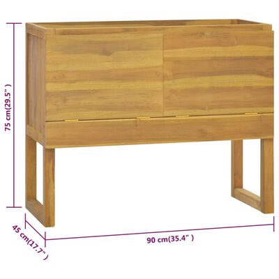 vidaXL Bathroom Cabinet 35.4"x17.7"x29.5" Solid Wood Teak