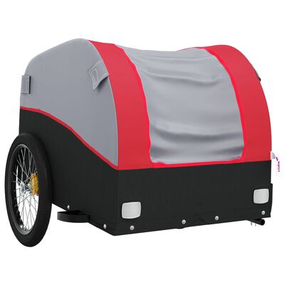 vidaXL Bike Trailer Black and Red 99.2 lb Iron