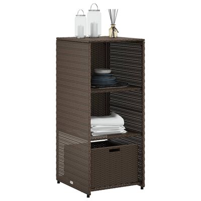 vidaXL Patio Storage Cabinet Brown 19.7"x21.7"x45.3" Poly Rattan