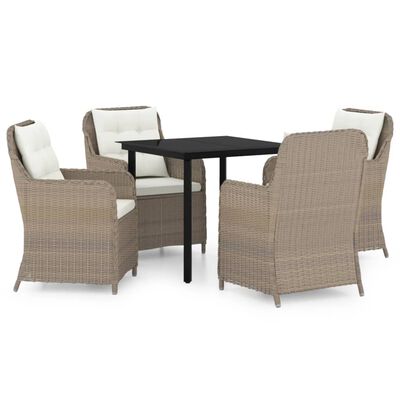 vidaXL 5 Piece Patio Dining Set Brown