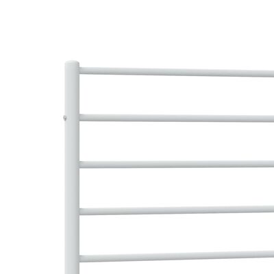 vidaXL Metal Bed Frame with Headboard White 39.4"x74.8" Twin