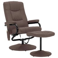 vidaXL Massage Recliner with Footrest Brown Fabric