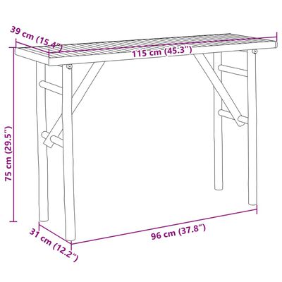 vidaXL Console Table 115x39x72" Bamboo