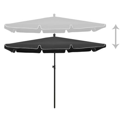 vidaXL Garden Parasol with Pole 82.7"x55.1" Anthracite