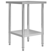 vidaXL Kitchen Work Table 23.6"x23.6"x33.5" Stainless Steel