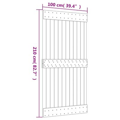 vidaXL Door NARVIK 39.4"x82.7" Solid Wood Pine