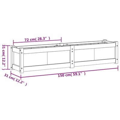 vidaXL Garden Planters 2 pcs Wax Brown Solid Wood Pine