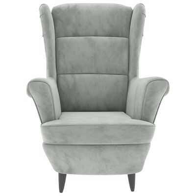 vidaXL Armchair Light Gray Velvet