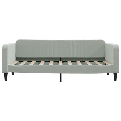 vidaXL Daybed with Trundle Light Gray 39.4"x74.8" Velvet