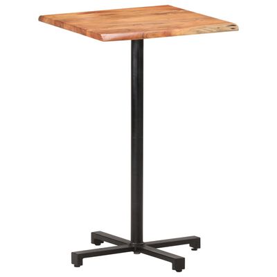 vidaXL Bar Table with Live Edges 23.6"x23.6"x43.3" Solid Acacia Wood