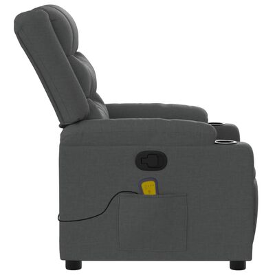 vidaXL Massage Recliner Chair Dark Gray Fabric