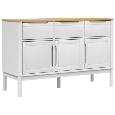 vidaXL Sideboard FLORO White 44.9"x16.9"x29.1" Solid Wood Pine