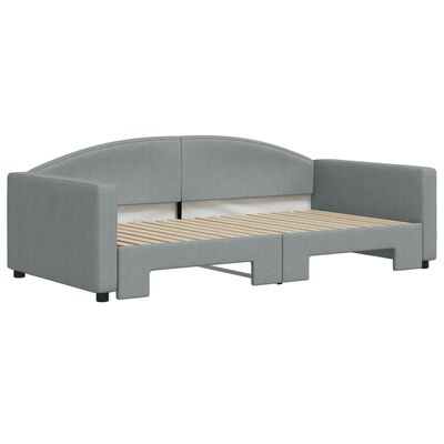 vidaXL Daybed with Trundle without Mattress Light Gray 39.4"x74.8"