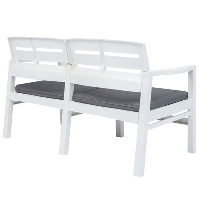 vidaXL 4 Piece Patio Lounge Set Plastic White