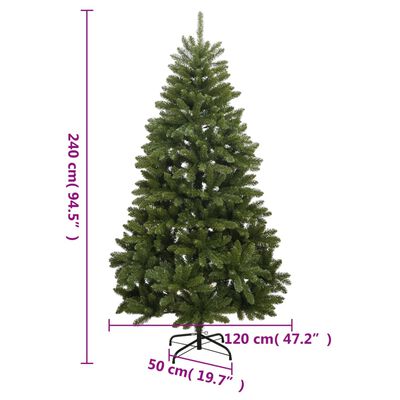 vidaXL Artificial Hinged Christmas Tree 300 LEDs & Ball Set 94.5"