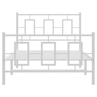 vidaXL Metal Bed Frame without Mattress with Footboard White 39.4"x78.7"