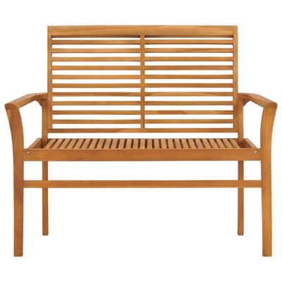 vidaXL Patio Bench with Red Cushion 44.1" Solid Teak Wood