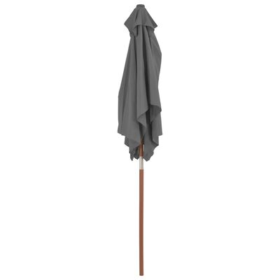 vidaXL Outdoor Parasol with Wooden Pole 59.1"x78.7" Anthracite