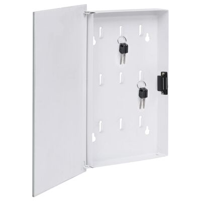 vidaXL Key Box with Magnetic Board White 11.8"x7.9"x1.6"