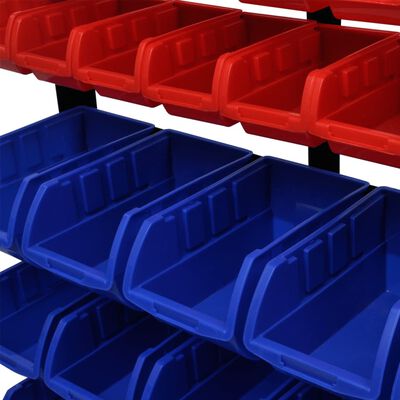 vidaXL Garage Tool Organizer Blue & Red