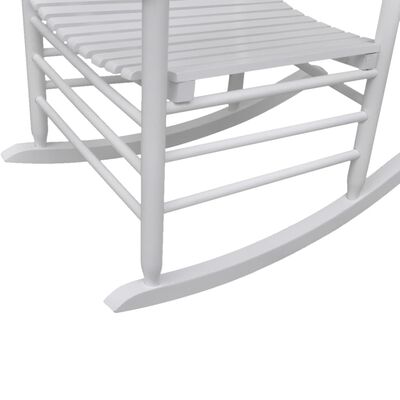 vidaXL Rocking Chair with Curved Seat White Wood