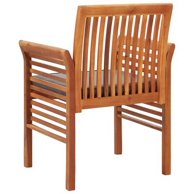 vidaXL Patio Dining Chairs with Cushions 2 pcs Solid Acacia Wood