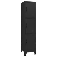 vidaXL Locker Cabinet Black 15"x17.7"x70.9" Steel